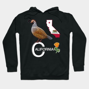 California quail state bird Californian poppy flowers Hoodie